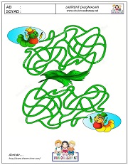 okul öncesi labirent bulmacai çalışma sayfaları